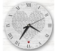 Fingerprint Designs Any Song Lyrics Or Quote Grey Script Heart Custom Gift Personalised Clock