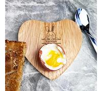 Fingerprint Designs Baby Boy Bunny Easter Personalised Gift Heart Shaped Breakfast Egg Holder Board