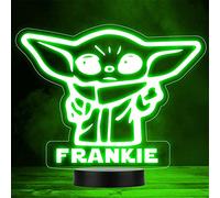 Fingerprint Designs Baby Yoda Superhero Personalised Gift Colour Changing LED Lamp Night Light