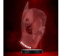 Fingerprint Designs Batman & Joker Faces Personalised Gift Colour Changing Led Lamp Night Light