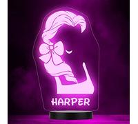 Fingerprint Designs Beauty Belle Princess Personalised Gift Colour Change Lamp Night Light
