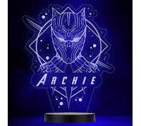 Fingerprint Designs Black Panther Superhero Personalised Gift Colour Changing Led Lamp Night Light
