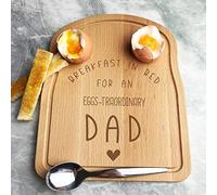 Fingerprint Designs Breakfast in Bed Dad Toast & Egg Breakfast Board - Gift for Dad - Birthday Present Idea