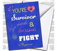 Fingerprint Designs Cancer Survivor Beat This Customised Greetings Card - Get Well Soon Card - Sorry You Are Poorly