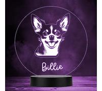 Fingerprint Designs Chihuahua Dog Pet Silhouette Multicolour Personalised Gift LED Lamp Night Light