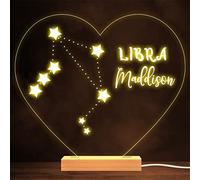 Fingerprint Designs Constellations Zodiac Sign Libra Personalised Gift Lamp Night Light