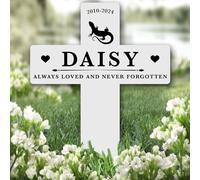 Fingerprint Designs Cross Lizard Pet Remembrance Garden Plaque Grave Personalised Memorial Stake |Personalised In Loving Memory Remembrance Memorial Plaque Grave Decoration Marker Garden Ground Stake