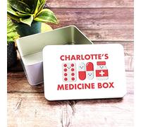 Fingerprint Designs Cute Character Pills Rectangle Personalised Medicine Tin
