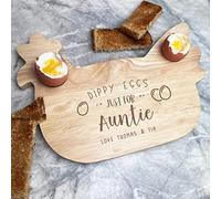 Fingerprint Designs Dippy Eggs for Auntie Personalised Eggs & Toast Soldiers Chicken Breakfast Board