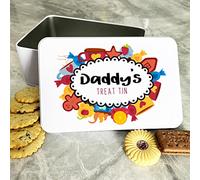 Fingerprint Designs Father's Day Gift - Rectangle Biscuit Tin - Airtight Cracker Tin for Dad - 192x127x75mm