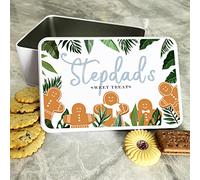 Fingerprint Designs Father's Day Gift - Rectangle Biscuit Tin - Airtight, Modern, 19.2 x 12.7 x 7.5 cm - For Dad, Grandad, Stepdad