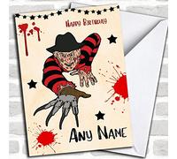 Fingerprint Designs Freddy Krueger Scary Customised Birthday Greetings Card - Horror, Scary & Horrid Card