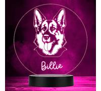 Fingerprint Designs German Shepherd Dog Pet Multicolour Personalised Gift LED Lamp Night Light