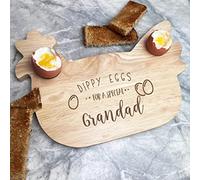 Fingerprint Designs Grandad Dippy Eggs Chicken Breakfast Board - Gift for Grandad - Birthday Present Idea
