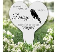 Fingerprint Designs Heart Parrot Pet Remembrance Garden Plaque Grave Personalised Memorial Stake |Personalised In Loving Memory Remembrance Memorial Plaque Grave Decoration Marker Garden Ground Stake