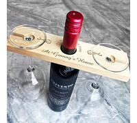 Fingerprint Designs Its Wine time Granny's House Personalised Gift 2 Wine Glass & Bottle Holder