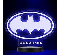 Fingerprint Designs Kids Batman Logo Personalised Gift Colour Changing Led Lamp Night Light