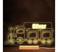 Fingerprint Designs Kids Train Personalised Gift Lamp Night Light | Personalised Gift for Home, Lamp Room Décor | Kids & Adults Night Lights with Name | Personalised Gift for Bedroom |