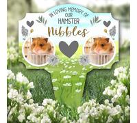 Fingerprint Designs Loving Memory Our Hamster Pet Photo Remembrance Grave Plaque Memorial Stake |Personalised In Loving Memory Remembrance Memorial Plaque Grave Decoration Marker Garden Ground Stake