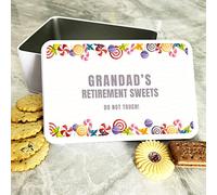 Fingerprint Designs Modern Rectangle Biscuit Tin - Airtight, Durable for Dad, Grandad, or Step Dad - Stores Cookies, Cake, Sweets, and Treats - 19.2 x 12.7 x 7.5 cm