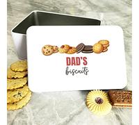 Fingerprint Designs Modern Rectangle Biscuit Tin - Airtight, Durable, Sturdy for Dad, Grandad, and Step Dad - 192x127x75mm - FOOD_STORAGE_CONTAINER