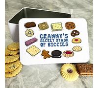 Fingerprint Designs Personalised Granny's Secret Stash Of Biccies Cake Treat Sweets Biscuit Tin