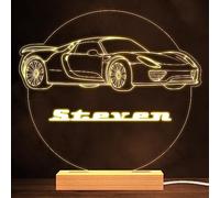Fingerprint Designs Porsche 918 Spyder Supercar Motorsports Warm Lamp Personalised Gift Night Light