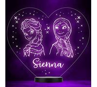 Fingerprint Designs Princess Elsa And Anna Frozen Personalised Gift Colour Change Lamp Night Light