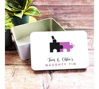 Fingerprint Designs Puzzle Couple Have Sex Naughty Toys Romantic Gift Personalised Storage Tin | Personalised Gift | Custom Gift | Tin | Storage Container Tin
