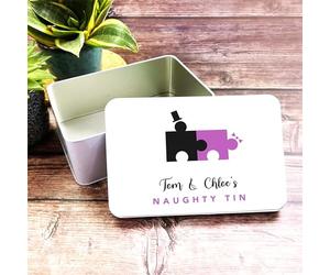 Fingerprint Designs Puzzle Couple Have Sex Naughty Toys Romantic Gift Personalised Storage Tin | Personalised Gift | Custom Gift | Tin | Storage Container Tin