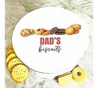 Fingerprint Designs Round Dad's Biscuits Personalised Biscuit Tin