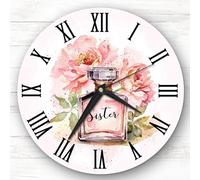 Fingerprint Designs Sister Watercolour Perfume Bottle Personalised Gift Personalised Clock