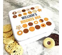 Fingerprint Designs Square Biscuit Assortment Personalised Biscuit Tin