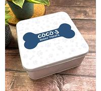 Fingerprint Designs Square Doggy Treats Bone Personalised Dog Biscuits Treat Tin