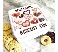Fingerprint Designs Square Heart Shape Biscuits Valentine's Day Gift Personalised Biscuit Tin