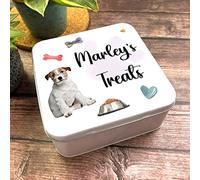 Fingerprint Designs Square Jack Russell Personalised Dog Biscuit Treat Tin