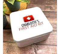 Fingerprint Designs Square Personalised Medicine Tin | Custom Gift | Personalised Tin | 165mm x 165mm x 67mm