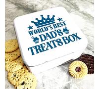 Fingerprint Designs Square World's Best Dad Treats Box Personalised Treat Tin