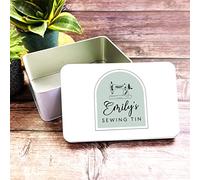Fingerprint Designs Storage Sage Elegant Shabby Chic Personalised Sewing Tin