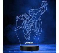 Fingerprint Designs Superman Flying DC Character Personalised Gift Colour Change LED Night Light