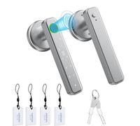 Fingerprint Door Lock, Door Locks for Bedroom, Keyless Entry Door Knob with Handle,Generate Passcode Remotely-Smart Door Lock for Apartment, Office (Silver 01)