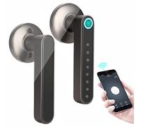 Fingerprint Door Lock, Smart Touchscreen Door Lock, Biometric Keyless Entry Bluetooth APP Control Door Lock, Home Security Password Door Lock with Handle for Home Office Apartment Bedroom, Black