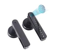 Fingerprint Door Lock Smart TT Lock Keyless Entry Door Handle for Family Apartment Office Warehouse (Black)