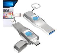 Fingerprint Encrypted USB Flash Drive, USB 3.0 + Type-C Interface, High-Speed Data Transmission, Can Add 10 Sets Of Fingerprints, Dual-Use Usb Flash Drive For Mobile Phones/Computers 32GB