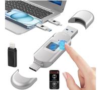 Fingerprint Encrypted Usb Flash Drive (USB+Type-C), 64GB 128GB 256GB 512GB Anti-Theft Office Usb Flash Drive, 5gbps High-Speed Transmission, 64 Fingerprints, For Mobile Phones, Computers 256GB