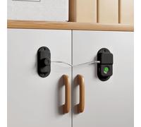 Fingerprint Fridge Lock - No Drilling Adhesive Cabinet Lock for Child & Pet Safety | Quick Unlock, 20 Fingerprint Capacity, Tamper-Proof Design - Fits Drawers, Freezers, Ovens, Toilets & More
