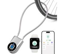 Fingerprint Fridge Lock with 15" Cable, Refrigerator Lock for Kids & Adults | Keyless Biometric Bluetooth App Smart Cabinet Lock, No Drill, Fits French Door Fridge, Freezer, Pantry & Locker - Silver