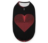 Fingerprint Heart Pets Shirt Vest Cute Dog Tank Top Soft Sleeveless T-Shirt for Puppy Kitty Cats L