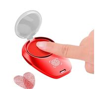 Fingerprint Ink Pad - Abs 6.8X4.4Cm | Portable Red Compact Waterproof Fast Drying Fingerprint Pad with Ink Pad with ID Lanyard