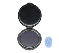 Fingerprint Ink Pad - Black PVC 5x5.8cm Round Case, Portable Notary Public Supply, Reliable Identification Security Tool | Compact Document Verifying Device for Bank Legal